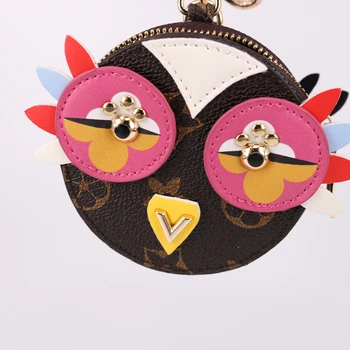 

2019 Cute Fluffy Owl Keychain Rex Rabbit Fur Pompoms Key Chain Fur Pom Pom Keychain Bag Charm Car Pendant Key Ring Holder
