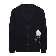 Мужской свитер, свитер с длинными рукавами, Молодежный свитер с v-образным воротником и рисунком