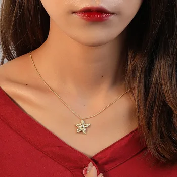 

Silvology 925 Sterling Silver Flower Leaf Necklace Gold Original Starfish Elegant Fashionable Pendant Necklace for Women Jewelry