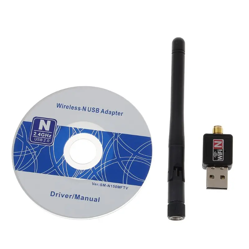 Мини USB Wifi адаптер 150 Мбит/с 2 дБ 5 антенна сетевая Lan Карта ПК Wi-Fi приемник