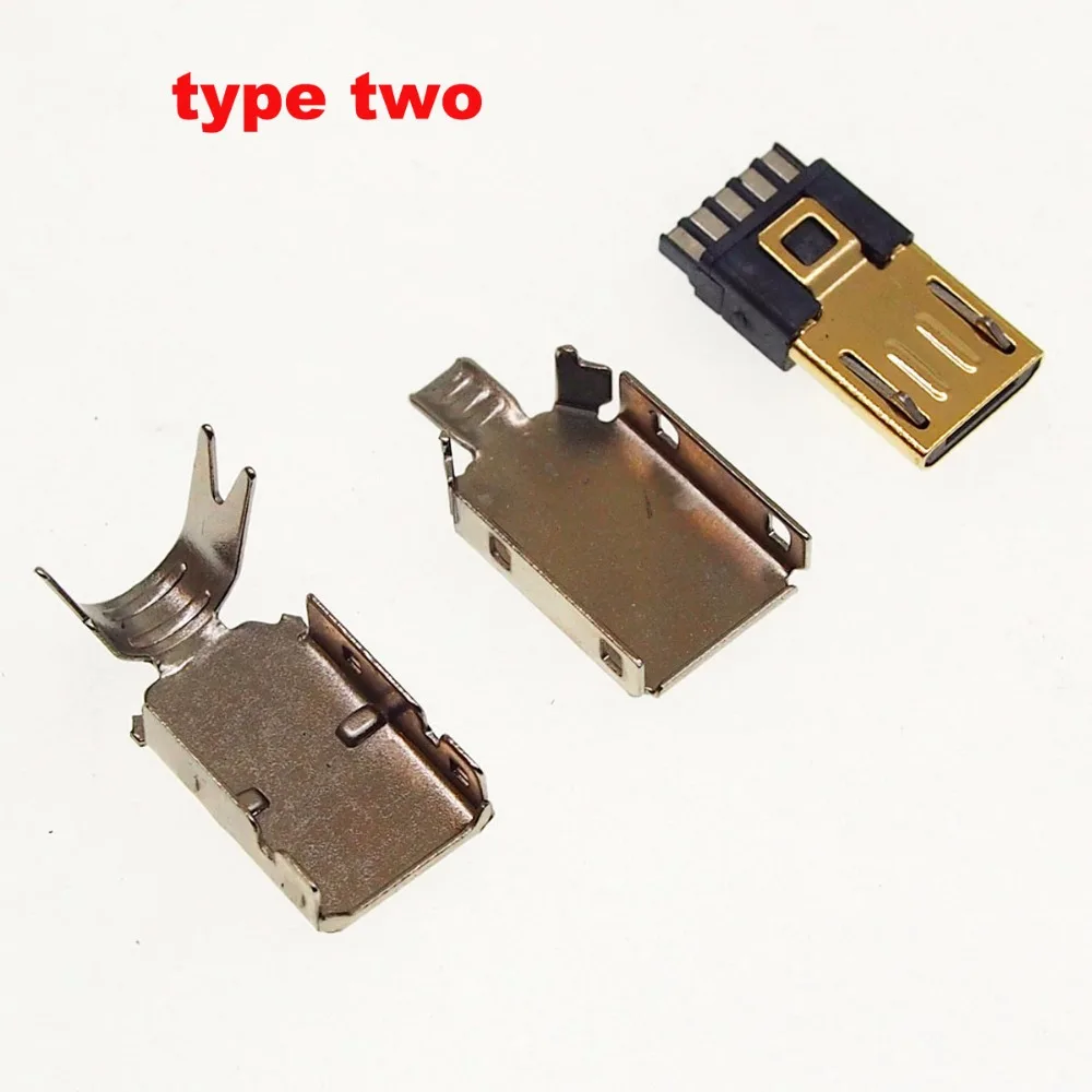 25 Комплектов Позолоченный MICRO Mike 5P USB штекер с металлическим корпусом|Коннекторы