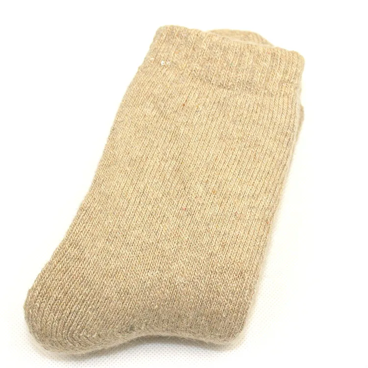 Подходит для-30 градусов, 6 штук = 3 пар/упак. зимние мужские и женские утепленные теплые шерстяные носки чистые хлопковые махровые носки - Цвет: women light coffee