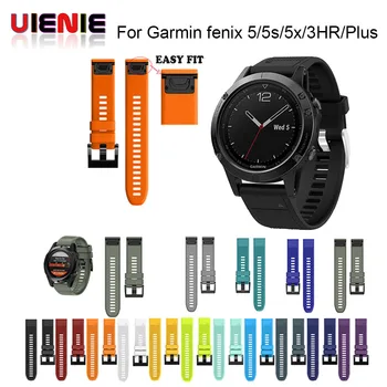 

26 22 20mm Quick Release EasyFit Silicone Watchband WristStrap for Garmin Fenix 5X 5 5s Plus 3 3HR S60 D2 Mk1 Smart watch