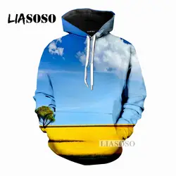 Liasoso Последняя мода с капюшоном Мужские и женские толстовки природные пейзажи 3D цветной печати с капюшоном модная брендовая одежда M041