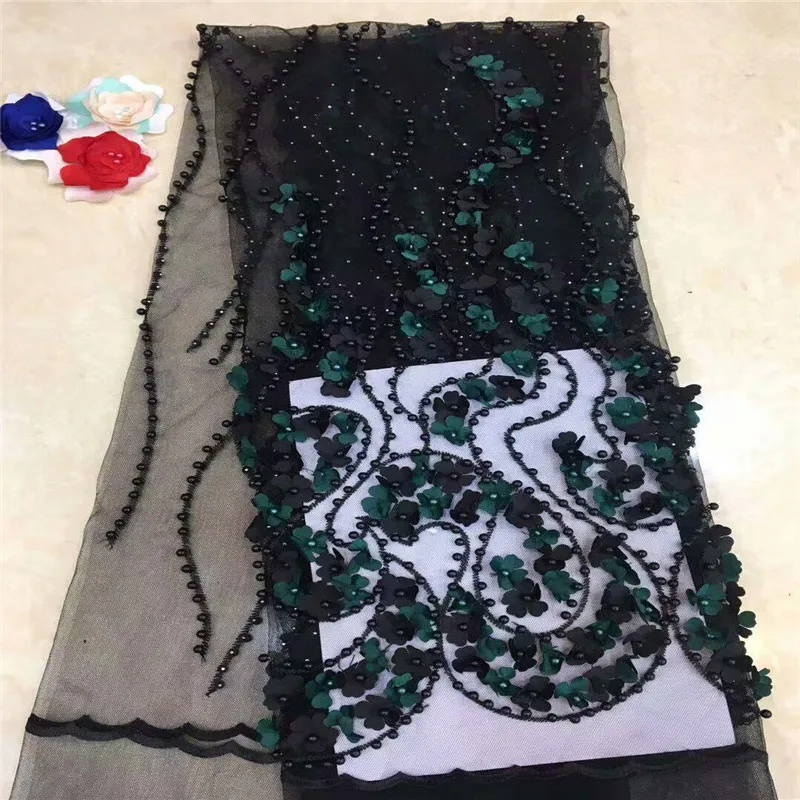 African Lace Fabric 2019 High Quality Nigerian Fabrics For Wedding Beaded French Tulle xc-1228 | Дом и сад