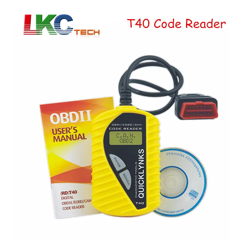 

2018 T40 Code Reader QUICKLYNKS Multi-language CAN OBDII Scanner T40 Auto Diagnostic Tool OBD2 EOBD JOBD