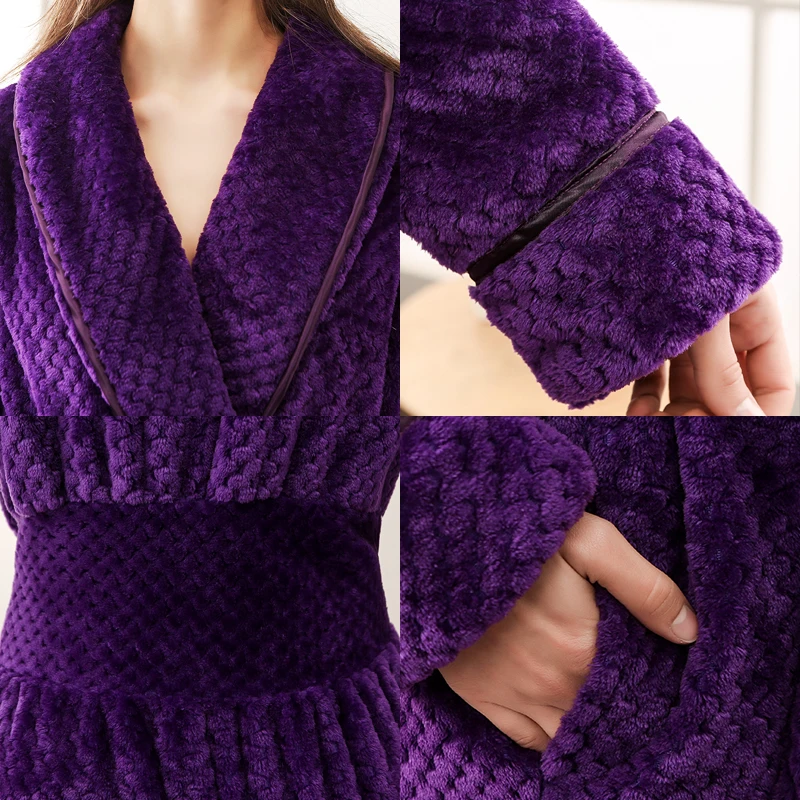 Men Long Dressing Gown Winter Solid Flannel Robes Thick Waffle Coral Fleece Bath Robe Plus Size XXXL Couples Sleepwear for Women Men Long Dressing Gown Winter Solid Flannel Robes Thick Waffle Coral Fleece Bath Robe Plus Size XXXL Couples Sleepwear for Women
