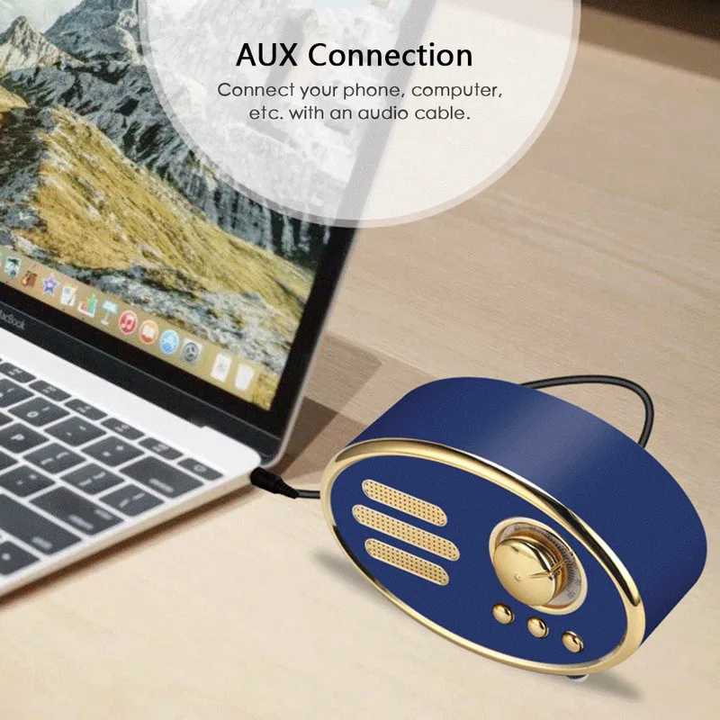 2019 Портативный беспроводной Bluetooth динамик в стиле ретро|Портативные колонки| |