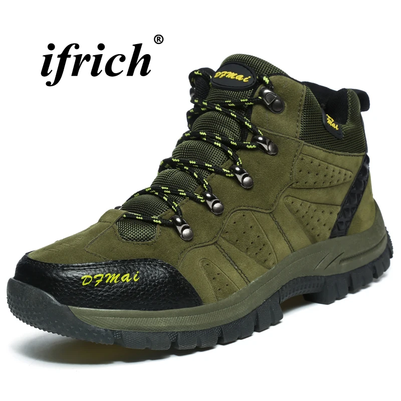 

Man Hiking Shoes Large Size 36-48 Climbing Boots Men Army Green Brown Camping Shoes Autumn Winter Anti-slip Tactical Sneakers