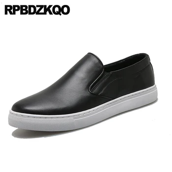 

Men Casual Slip-ons Shoes Luxury Breathable Summer High Quality Designer Cow Skin Genuine Leather Spring Driving Black Classic