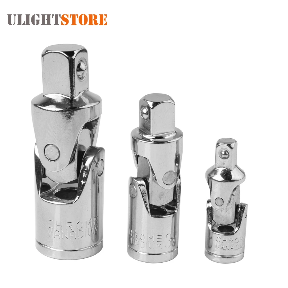 3pcs Universal Joint Socket Adapter Bendy Knuckles Set Ratchet Angle