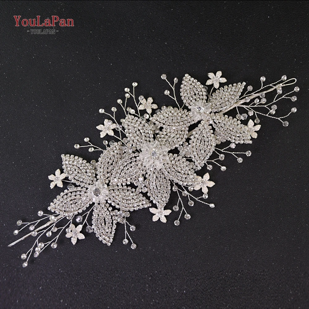 YouLaPan HP252 роскошная хрустальная свадебная тиара свадебная корона для волос невесты ювелирные изделия ручной работы свадебные волосы лоза свадебный цветок повязка на голову