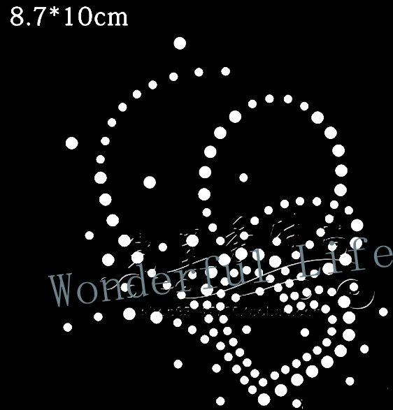 Free shipping hot fix rhinestones Iron on heat transfer design cool shining love heart image desgin for you | Дом и сад