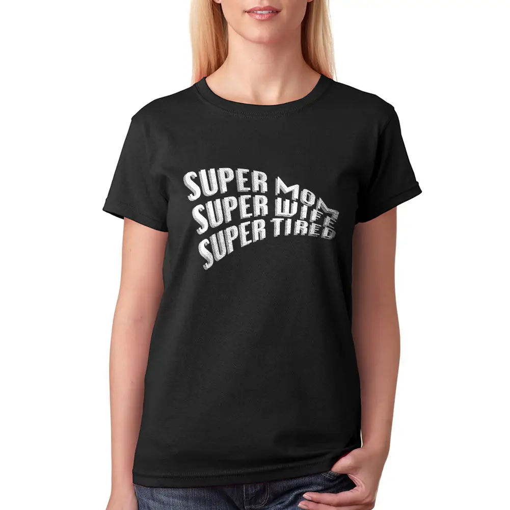 Super Mom Women's Black T-Shirt NEW Sizes S-XL Funny Femme Short Sleeve Tracksuit Clothing 2017 Summer Fashion T Shirt