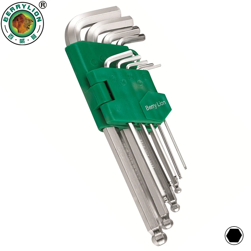Comprar BERRYLION llave Allen hexagonal de 9 Uds. Pulgadas, forma de L, llave Allen de 1 16 3 8 , llave hexagonal Universal para reparar herramientas manuales de bicicleta