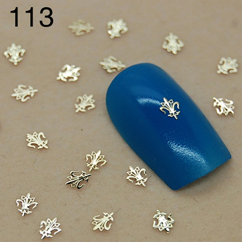 K112 Golden Metal Nail Art Jewelry Nail Decoration Tiny Slice Metal ...