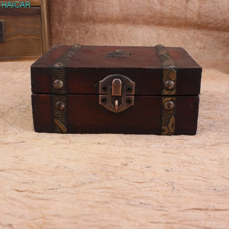 Classic Wooden Jewelry Storage Box Decorative Trinket Handmade Vintage Treasure Case Levert Dropship mar14