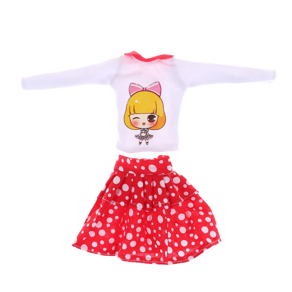 Beautiful Sorts FOR girl Dolls Clothes Best Girl's Gift Kid's Toy Handmade FashionParty Dress For Doll White Dots skirt | Игрушки и