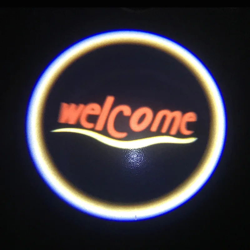 1 шт., Универсальный светильник с логотипом для двери автомобиля, беспроводной проектор, светодиодный лазерный светильник, изготовленный на заказ, автомобильный светильник с логотипом на дверь - Испускаемый цвет: Welcome