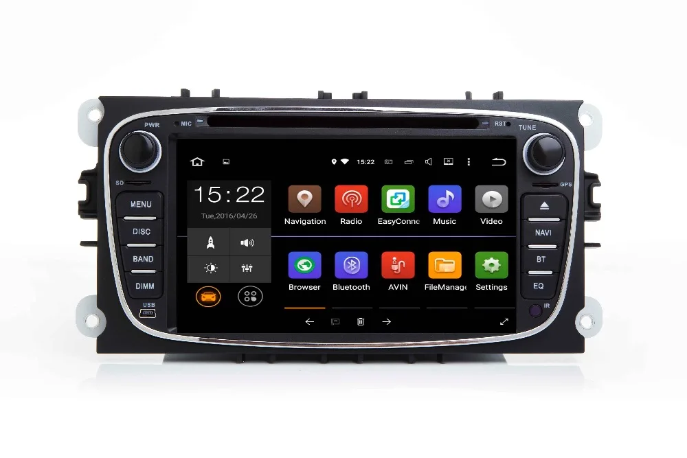 Top 7"HD 1024X600 Android 7.1 Car DVD GPS For Ford Mondeo C-max S max Galaxy Wifi 3G Bluetooth Radio RDS SD Free Map Camera+Car DVR 26