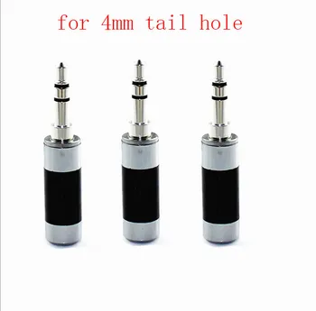 

free shipping High Quality carbon fiber silver plated 3.5mm plug for 4mm tail hole 20pcs
