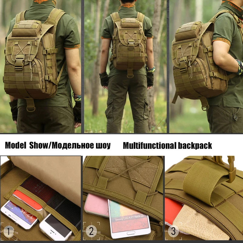 Хит, Тактический Рюкзак Molle, военный рюкзак, нейлоновый водонепроницаемый армейский рюкзак, для спорта на открытом воздухе, кемпинга, туризма, рыбалки, охоты, сумка