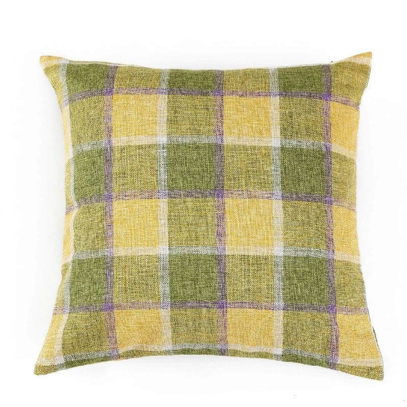 Modern Solid Plaid Pillow Case Square Elegant Cotton And Linen Pillow Cover 45*45 Soft Comfortable Cushion Cover For Sofa Chair