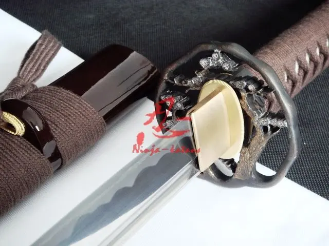 

Handmade coffee japanese katana pine tree tsuba sharpened sword