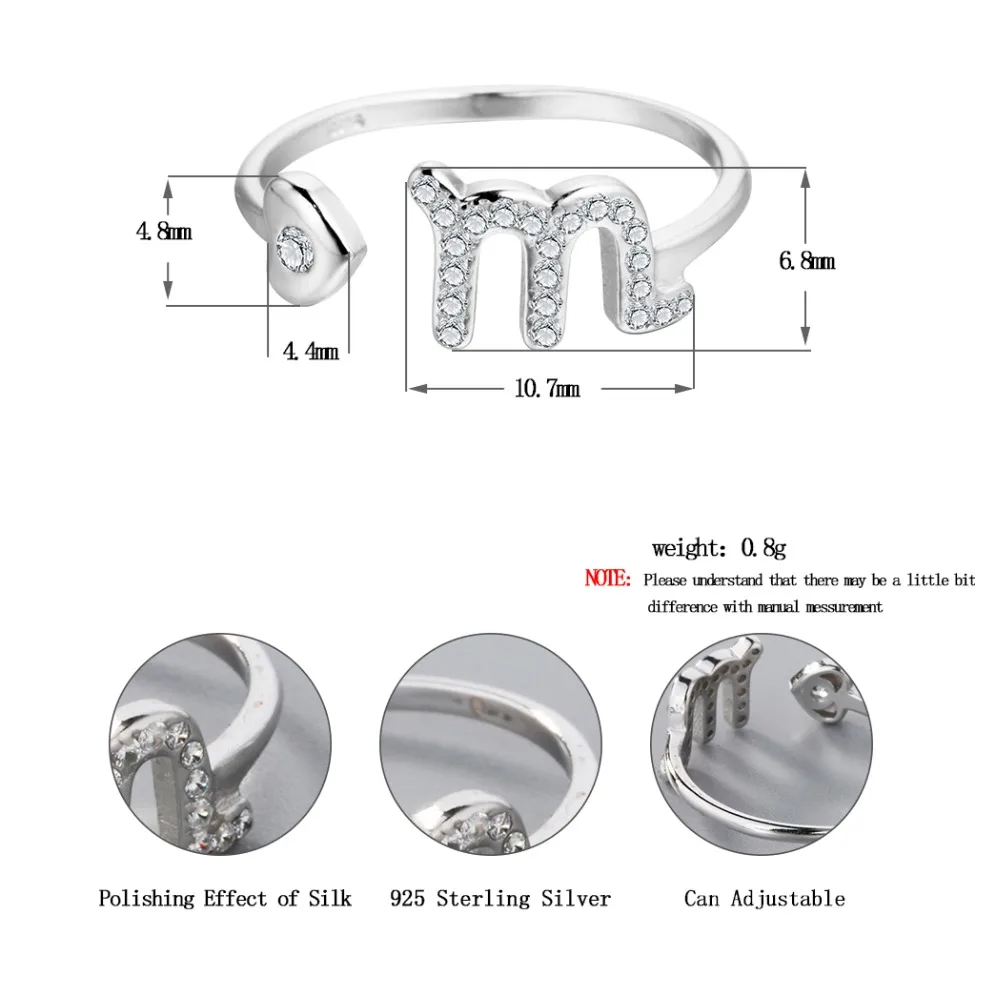 CHENGXUN модные 12 знаки зодиака звезды кольца гороскоп Созвездие кольца для Для женщин вечерние, подарок, ювелирное изделие, для всех возрастных письма кольцо