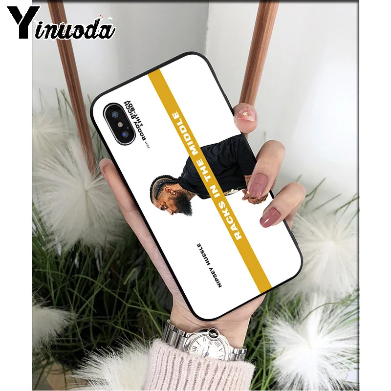 Yinuoda rapero Nipsey Hussle de silicona suave de TPU teléfono caso para Apple iPhone 7 6 6 S Plus X XS X MAX 5 5S SE XR cubierta