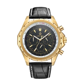 

ORKINA Sport Suit Watches Men Waterproof Leather Band Quartz Wrist Wristwatch Military Clock Male Relogio Masculino