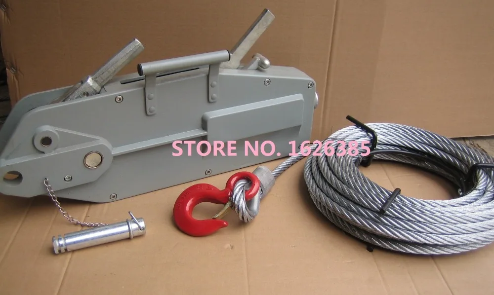0.8TX20M Aluminum alloy manual wire rope pulling hoist hand winch block