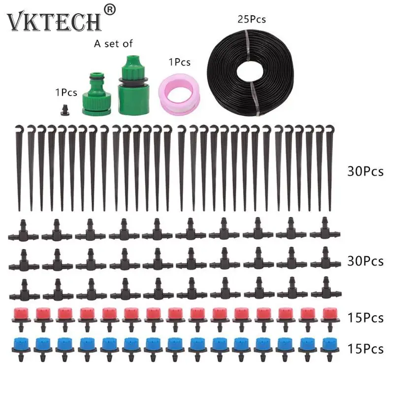 25 м DIY система капельного орошения сад автоматический поливный шланг Регулируемый садовый мини опрыскиватель комплект садовые наборы для