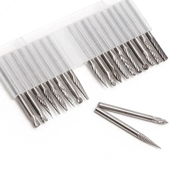 

New 20Pcs 1/8" 3mm Tungsten Carbide Cutter Rotary Burr Set CNC Engraving Bit Set