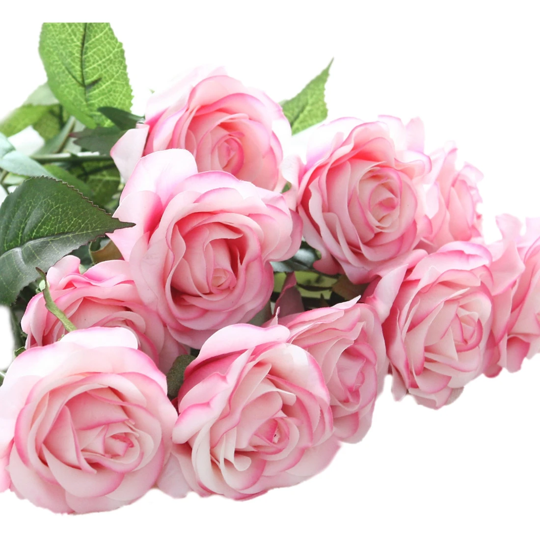 UESH 10 pcs Latex Real Touch Rose Decor Rose Artificial Flowers Silk