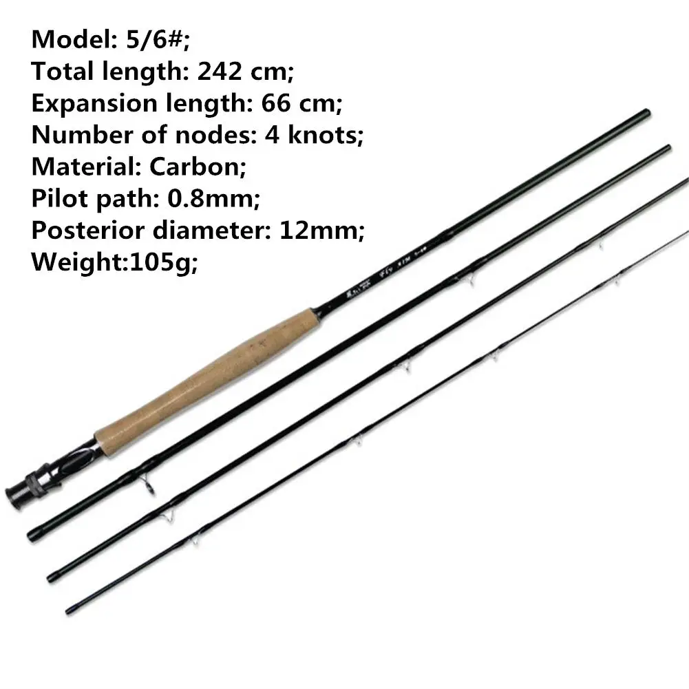 

iLure 2.43m Carbon 4 Knots Fly Fishing Rod 5/6# Fishing Equipment Fishing Rod