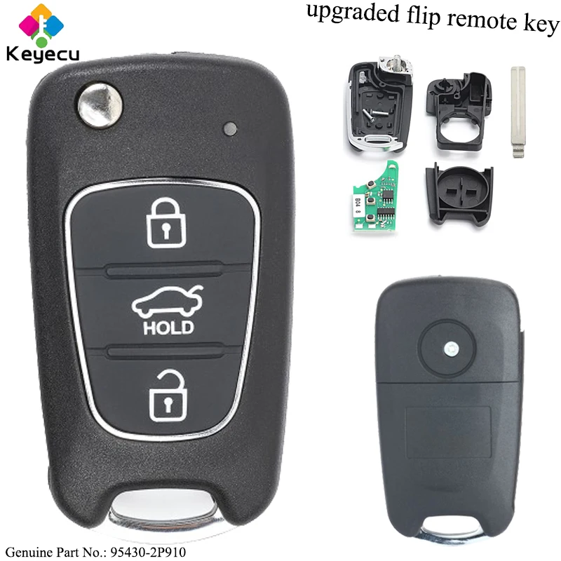 Пульт дистанционного управления KEYECU для Kia Sorento 433 2011 P/N: 95430 2P910 2012 МГц|Ключ от авто|
