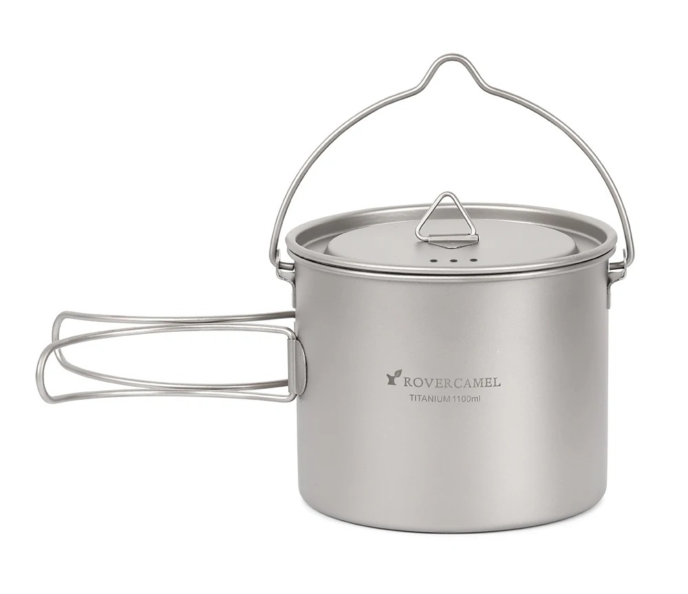 Rover camello 1.1L de titanio olla ultraligero al aire libre utensilios Camping Picnic olla 1100 ml con handel