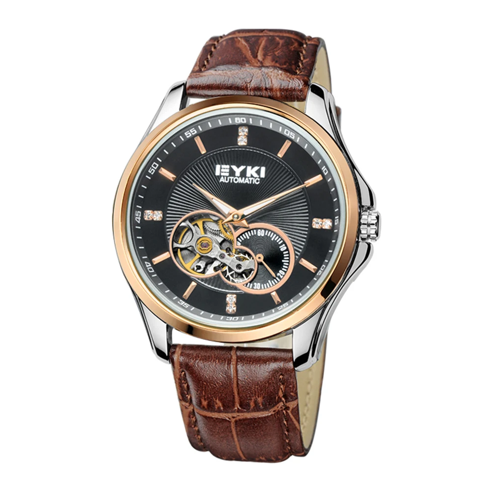 Brand EYKI Roman leisure and business men watch mechanical watch back through the hollow retro 8629