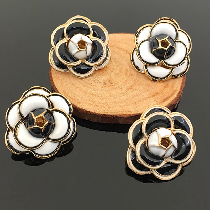 

2016New 50Pcs 25mm Camellia C Shank button for wedding embellishment and DIY hair accessioy HZ176