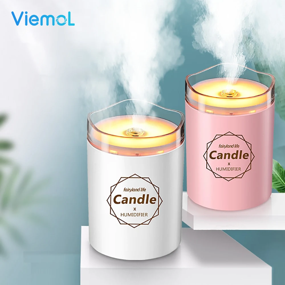 

Viemol 300ML Ultrasonic Air Humidifier Candle Romantic Soft Light USB Essential Oil Diffuser Car Purifier Aroma Anion Mist Maker