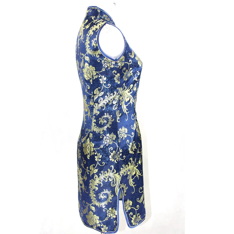 Продвижение Фиолетовый традиционное китайское женское шелковое платье Cheongsam Qipao