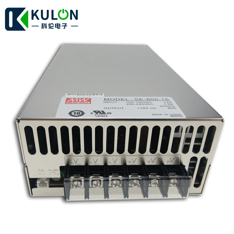 

Оригинальный бренд MEAN WELL представляет SE-600-15 600W 40A 15V Meanwell импульсный источник Питание 15V ac/dc блок питания