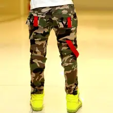 Mode Teens Jeans Pour Garçon Camouflage Bébé Garçons Jeans Pantalon Coton Élastique Taille Militaire Uniforme de Style Enfants Long Pantalon