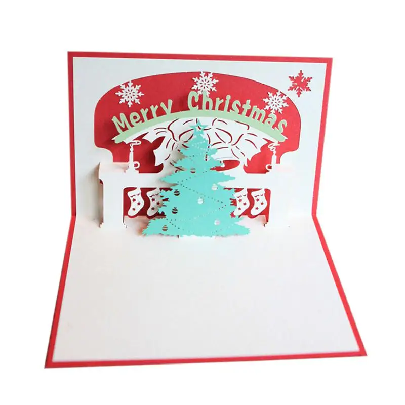 Merry Christmas 3D Pop up Christmas Tree Greeting Cards 