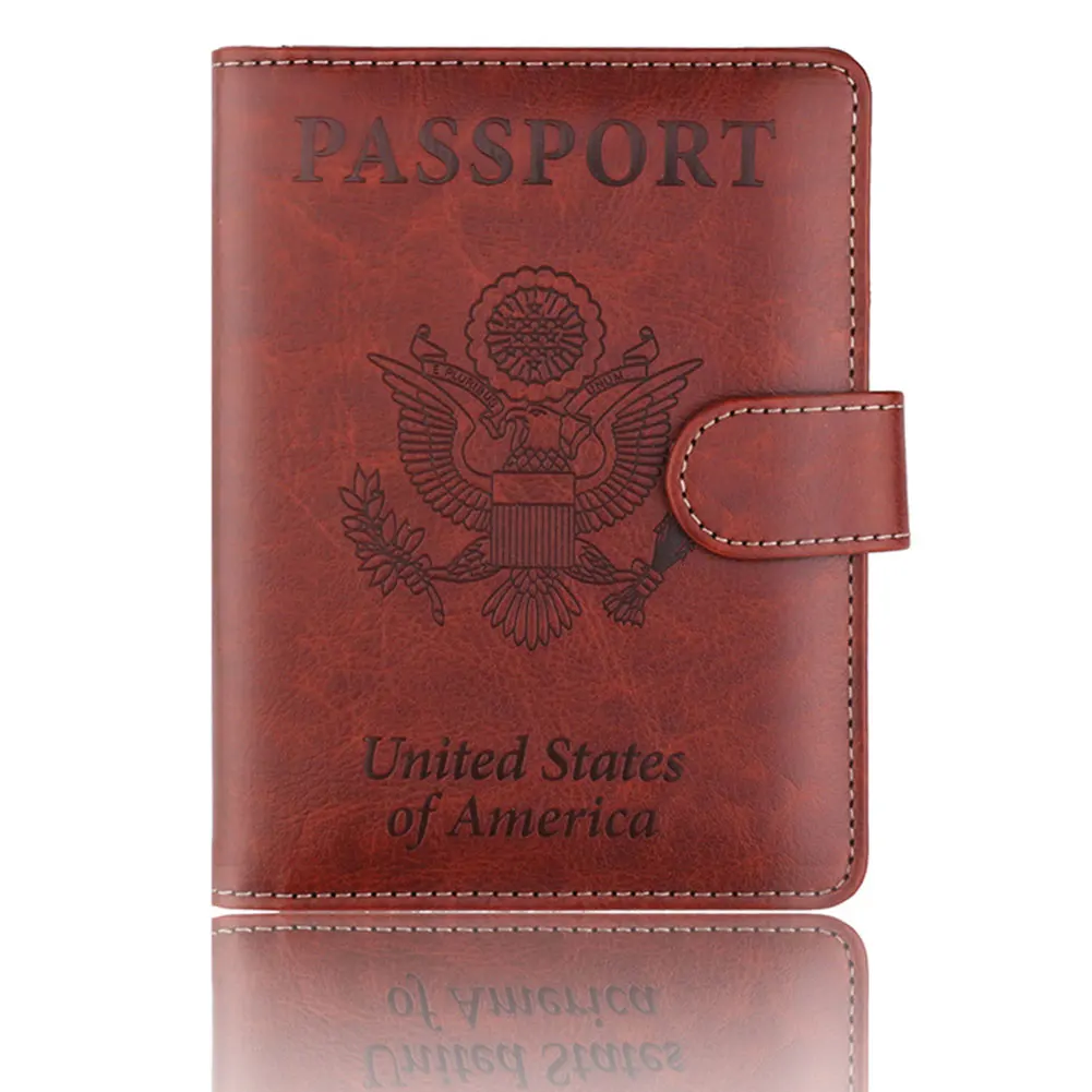 Письмо печати унисекс путешествия Обложка для паспорта чехол Магнитная пряжка кожа бизнес-Документ сумка США обложка паспорта