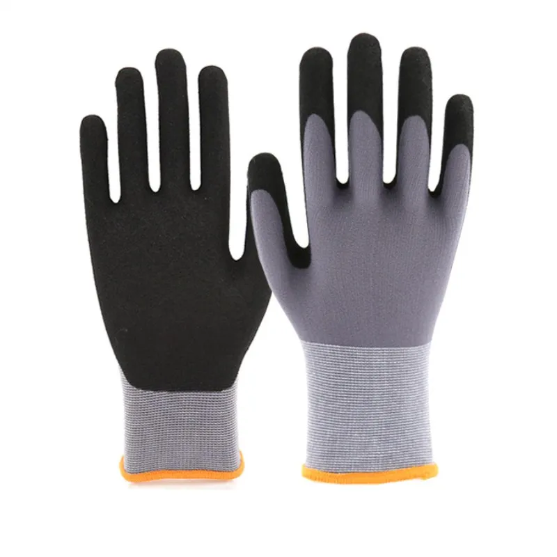 

15 Needle Comfort Slip Nylon Scrub Spray Salt Labor Insurance Glove Wear-Resistant Anti-Oil Mechanical Maintenance Safety Gloves