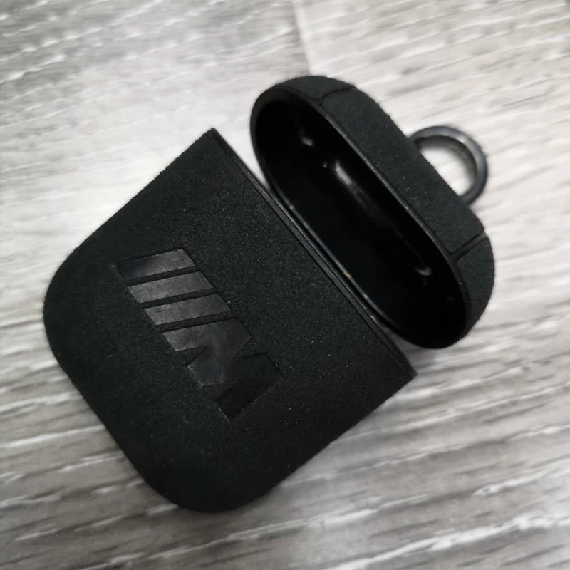 Hot Carbon fiber soft leather Wireless Earphone Charging Cover Bag for Apple AirPods 1 2 car M Motorsport Bluetooth Headset Box
