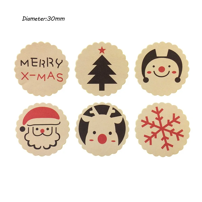 

120PCS/Lot Merry Christmas Seal sticker DIY Gifts posted Baking Decoration package self-adhesive sealing stickers Gift Stickers