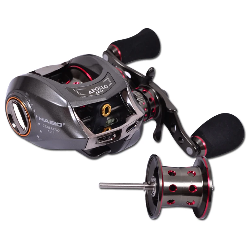 

Haibo APOLLO150 Low Profile Baitcasting Fishing Reel,13B+1RB 6.3:1,Left/Right Handed Baitcaster Reels,Spare Spool,Free Shipping